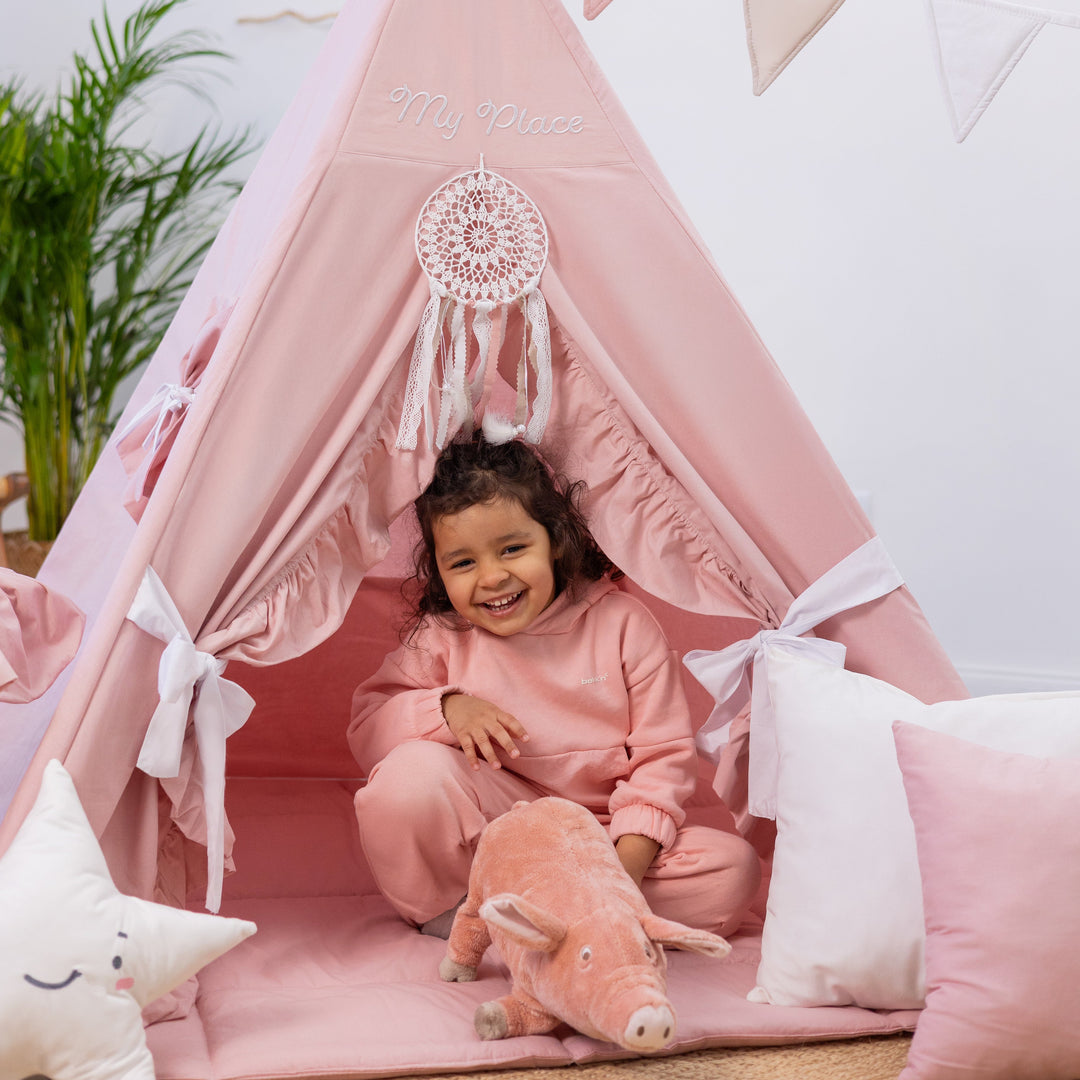 rosa tipi zelt Tipi Frau Schleife Puderrosa Baumwollschleifen | Wild Folks – Wild Folks