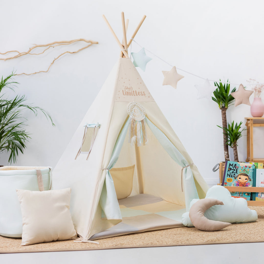 Tipi Zelt Kinder Blau Sterne 156cm | OEKO-TEX | Wild Folks – Wild Folks