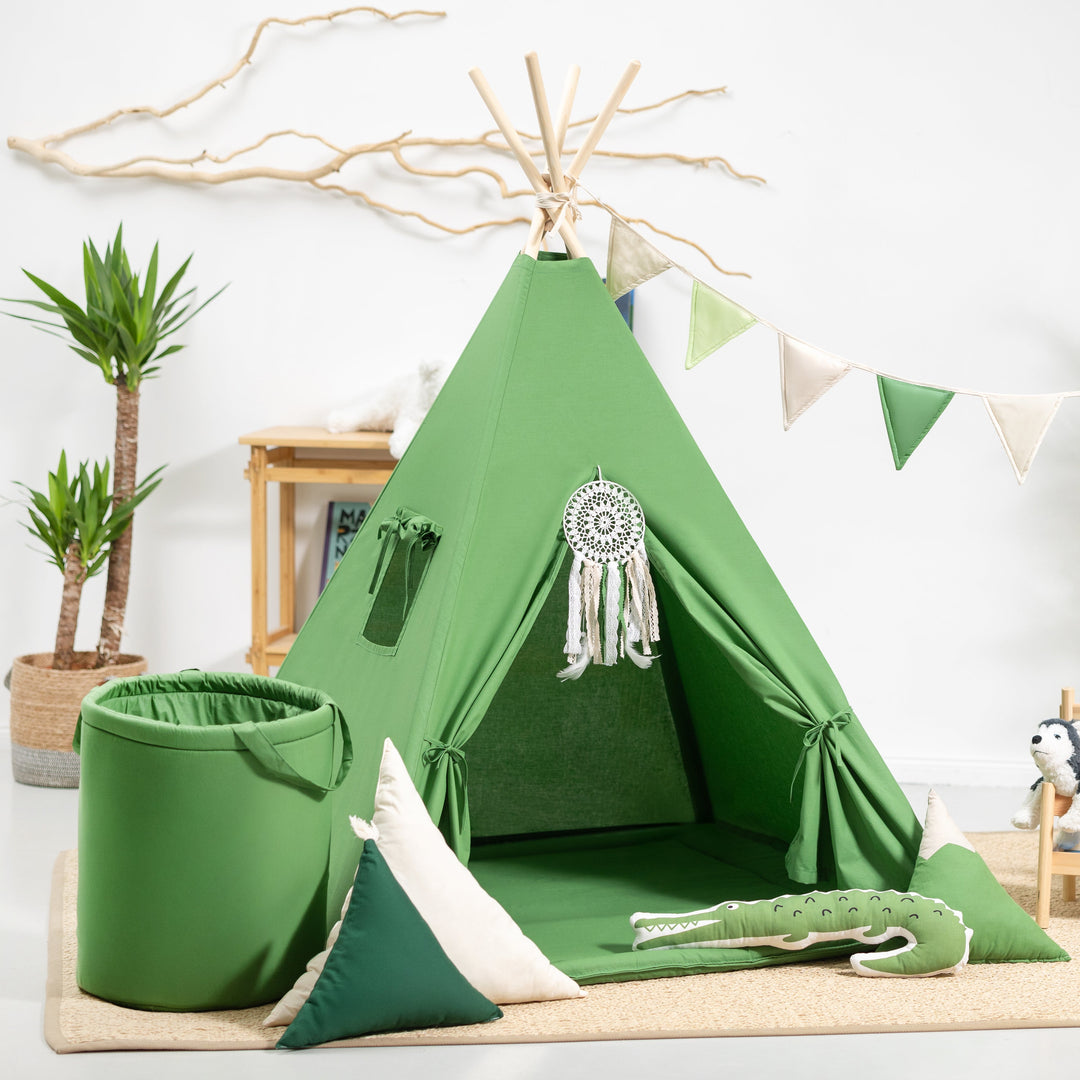 tipi zelt set Tipi Zelt Kinder Grün Wald 156cm | OEKO-TEX | Wild Folks – Wild Folks
