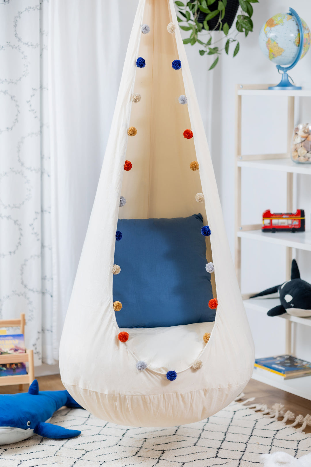 Hanging Cocoon Swing Happy Pompom | Pure Nature
  Collection