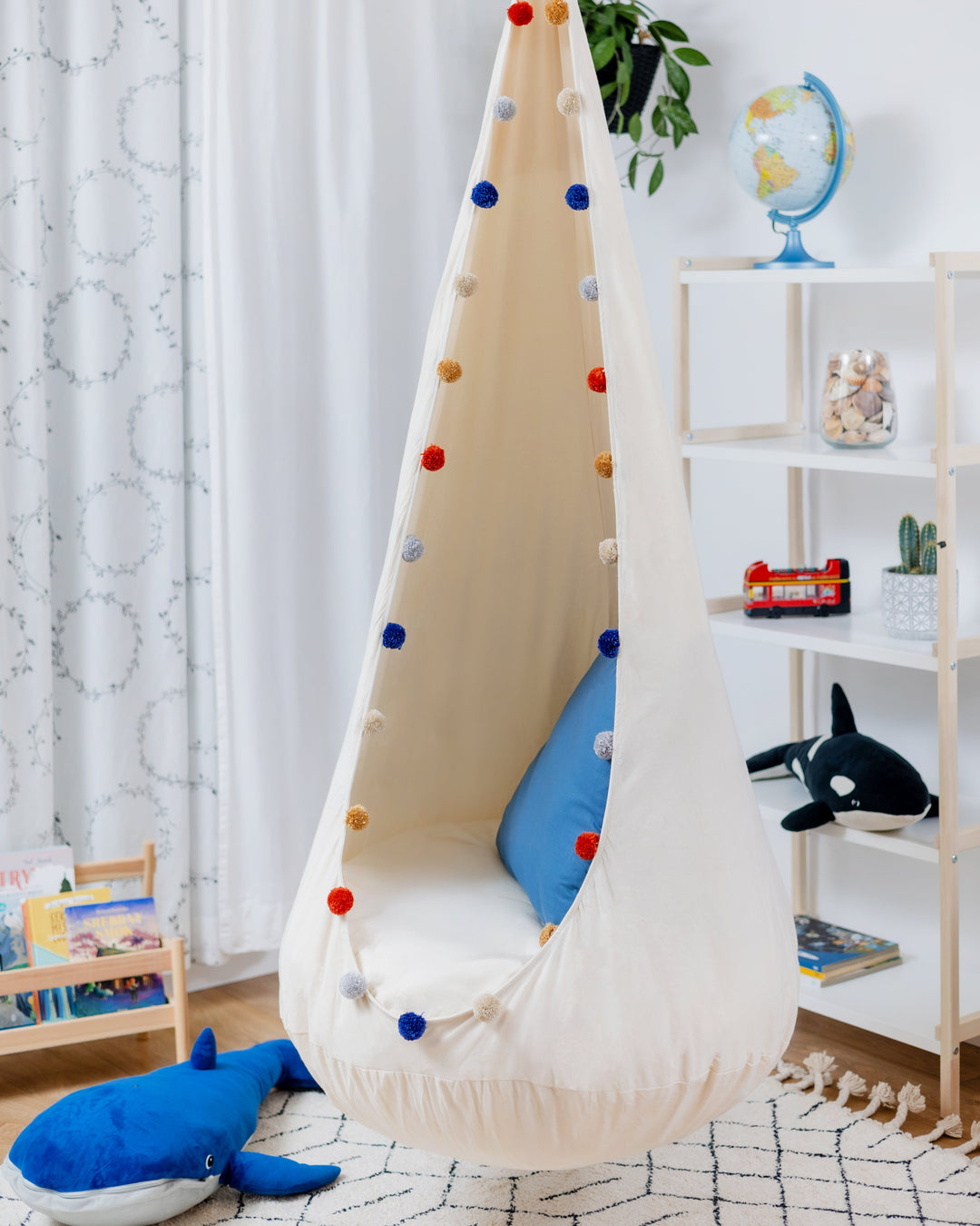 Hanging Cocoon Swing Happy Pompom | Pure Nature
  Collection