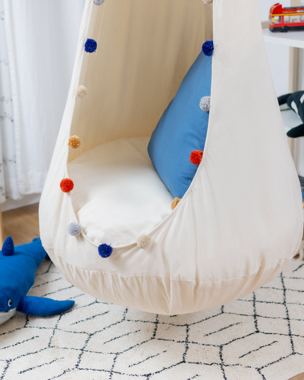 Hanging Cocoon Swing Happy Pompom | Pure Nature
  Collection