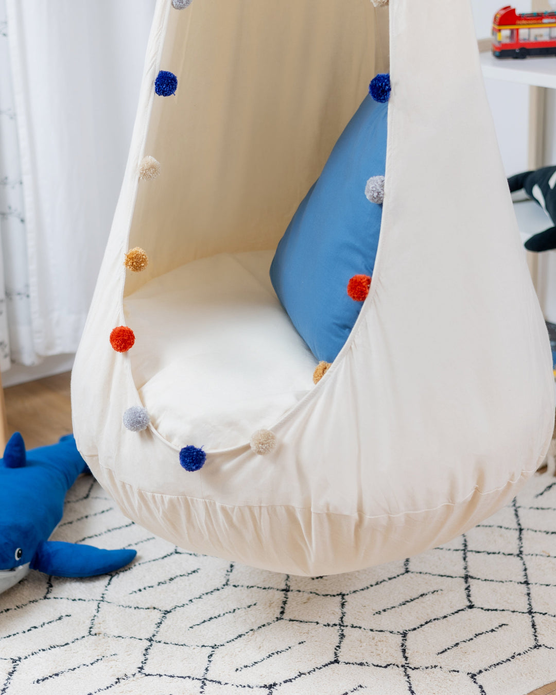 Hanging Cocoon Swing Happy Pompom | Pure Nature
  Collection