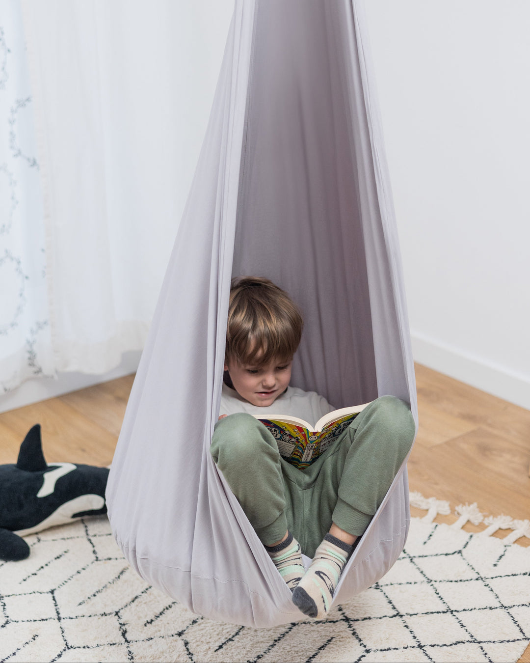 Hanging Cocoon Swing Silver Cloud | Cloud Castle