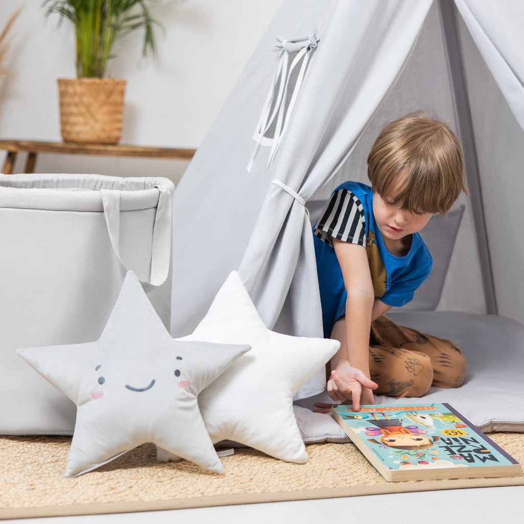 tipi zelt grau Tipi Zelt Grau mit Little Wonder Stickerei | Wild Folks – Wild Folks